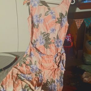 Vintage Floral Hawaiian wrap dress